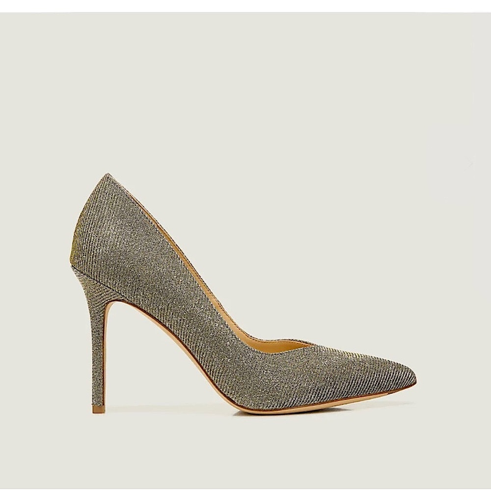 Veronica Beard Nathalia Metallic Pointy Toe Heels - Picture 10 of 11